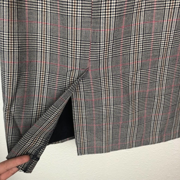Vintage Joan Leslie Houndstooth Tartan Black, White, Red Dark Academia Skirt - Picture 3 of 9